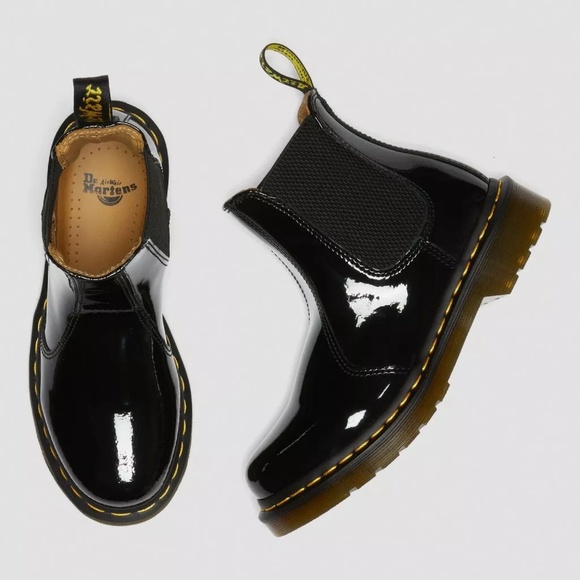 Dr. Martens Shoes - NEW Dr. Martens 2976 Patent Leather Chelsea Boots Black Glossy AirWair Docs